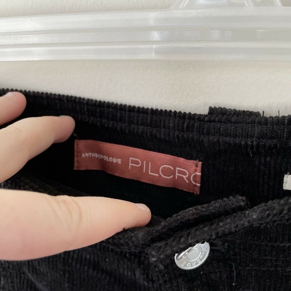 Anthropologie Pilcro Slim Corduroy Cargo Pants Size 32 Tall Black Ankle Zip New - Picture 2 of 10